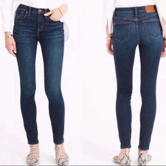 J.CREW Lookout Highrise Dark Wash Skinny Jeans Size 28 - C